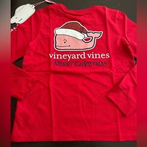 NWT Vineyard Vines girls boy Red Christmas Long Sleeve Shirt Small